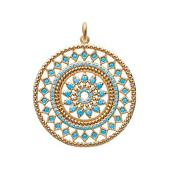 Pendentif plaqué-or 750/000 3 microns pierre synthétique