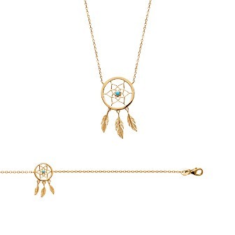 Bracelet plaqué-or 750/000 3 microns pierre synthétique