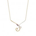 Collier plaqué-or 750/000 3 microns oz bicolore