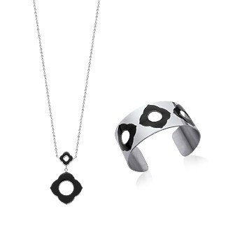 Collier acier 316 L Email femme