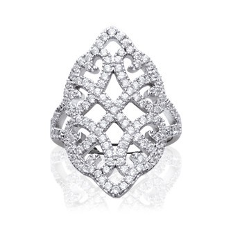 Bague argent 925/000 rhodiée oz micro serti