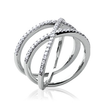 Bague argent 925/000 rhodiée oz micro serti