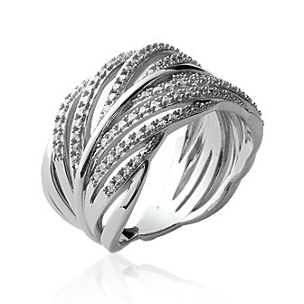 Bague argent 925/000 rhodiée oz micro serti