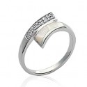 Bague argent 925/000 rhodiée oz nacre