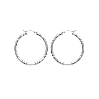 Créoles argent rhodiée 925/000 3 MM