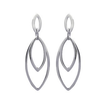 Boucles d'oreilles argent rhodiée 925/000 74116DE