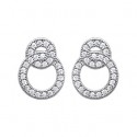 Boucles d'oreilles argent 925/000 rhodiée oz micro serti 