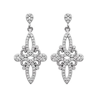 Boucles d'oreilles argent 925/000 rhodiée oz micro serti OP13910