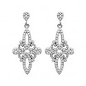 Boucles d'oreilles argent 925/000 rhodiée oz micro serti