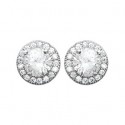 Boucles d'oreilles argent 925/000 rhodiée oz micro serti