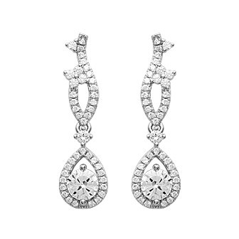 Boucles d'oreilles argent 925/000 rhodiée oz micro serti OP10910