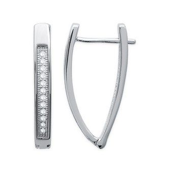 Créoles argent 925/000 rhodiée oz micro serti OP13010