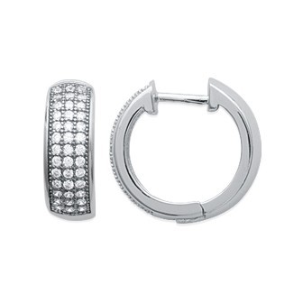 Créoles argent 925/000 rhodiée oz micro serti OP13110