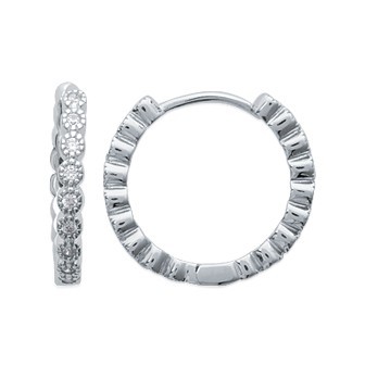 Créoles argent 925/000 rhodiée oz micro serti OP13310