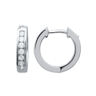 Créoles argent 925/000 rhodiée oz micro serti OP13610