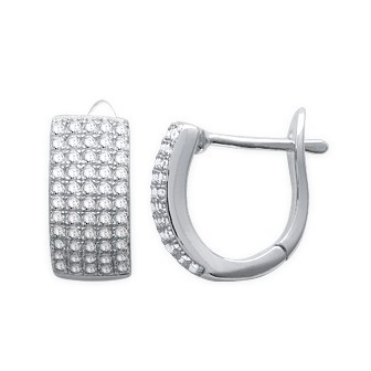 Créoles argent 925/000 rhodiée oz micro serti OP13810