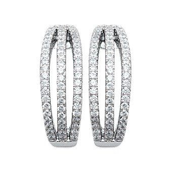 Boucles d'oreilles argent 925/000 rhodiée oz micro serti