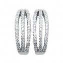Boucles d'oreilles argent 925/000 rhodiée oz micro serti