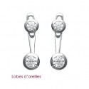 Boucles d'oreilles argent 925/000 rhodiée oz Lobes d'oreilles 