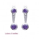 Boucles d'oreilles argent 925 /000 rhodiée oz Lobes d'oreilles