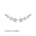 Boucles d'oreilles argent 925/000 rhodiée oz micro serti contour d'oreilles