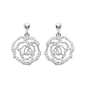 Boucles d'oreilles argent 925/000 rhodiée oz 