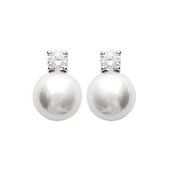 Boucles d'oreilles argent 925 rhodiée oz imitation perles