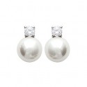 Boucles d'oreilles argent 925 rhodiée oz imitation perles