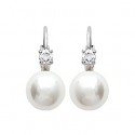 Boucles d'oreilles argent 925/000 rhodiée oz imitation perles