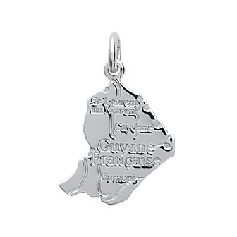Pendentif argent rhodiée 925/000 Guyane 