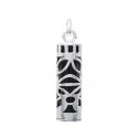 Pendentif argent rhodiée 925/000 imitation onyx