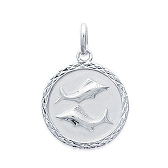 Pendentif argent rhodiée 925/000 poisson