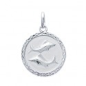 Pendentif argent rhodiée 925/000 poisson