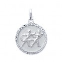 Pendentif argent rhodiée 925/000 gémeaux
