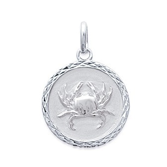 Pendentif argent rhodiée 925/000 cancer