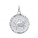 Pendentif argent rhodiée 925/000 cancer