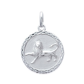Pendentif argent rhodiée 925/000 lion