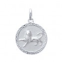 Pendentif argent rhodiée 925/000 lion