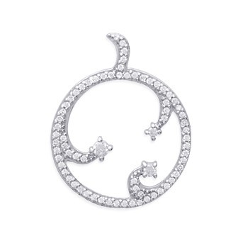 Pendentif argent rhodiée 925/000 oz 17330BN