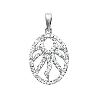 Pendentif argent rhodiée 925/000 oz micro serti 17408BN
