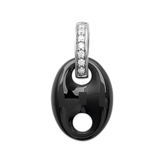 Pendentif argent rhodiée 925/000 oz céramique 17422BN