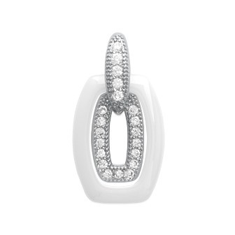 Pendentif argent rhodiée 925/000 oz céramique