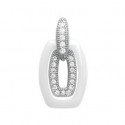 Pendentif argent rhodiée 925/000 oz céramique