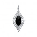 Pendentif argent 925/000 rhodiée imitation onyx