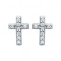 Boucles d'oreilles argent 925/000 rhodiée oz micro serti