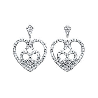 Boucles d'oreilles argent 925/000 rhodiée oz micro serti