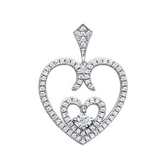 Pendentif argent rhodiée 925/000 oz micro serti 17607BN