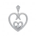 Pendentif argent rhodiée 925/000 oz micro serti 