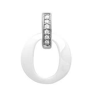 Pendentif argent rhodiée 925/000 oz céramique