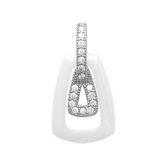 Pendentif argent rhodiée 925/000 oz céramique 17510BN